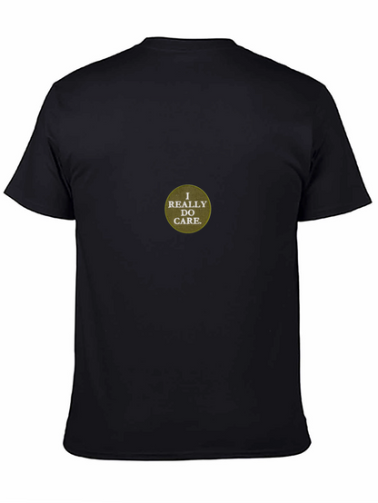 I Really Do Care T-Shirt - Black Crew Neck