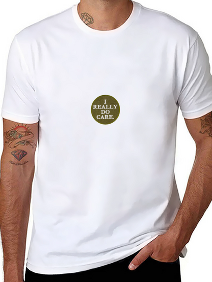 I Really Do Care T-Shirt - Black Crew Neck