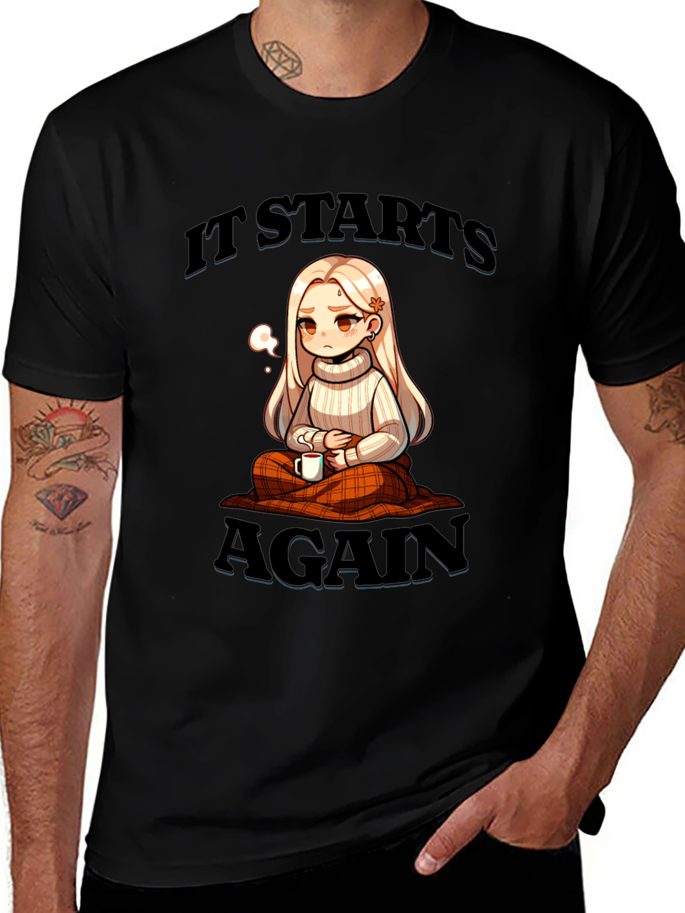 It Starts Again Anime Style Graphic Tee