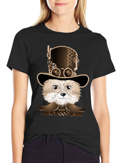 Steampunk Fox Graphic T-Shirt - Unique Animal Design