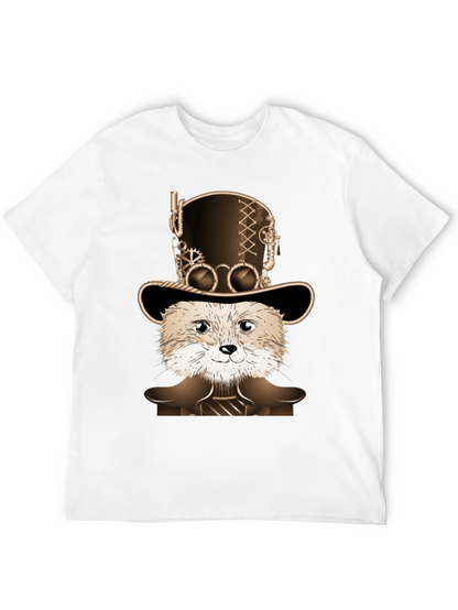Steampunk Fox Graphic T-Shirt - Unique Animal Design