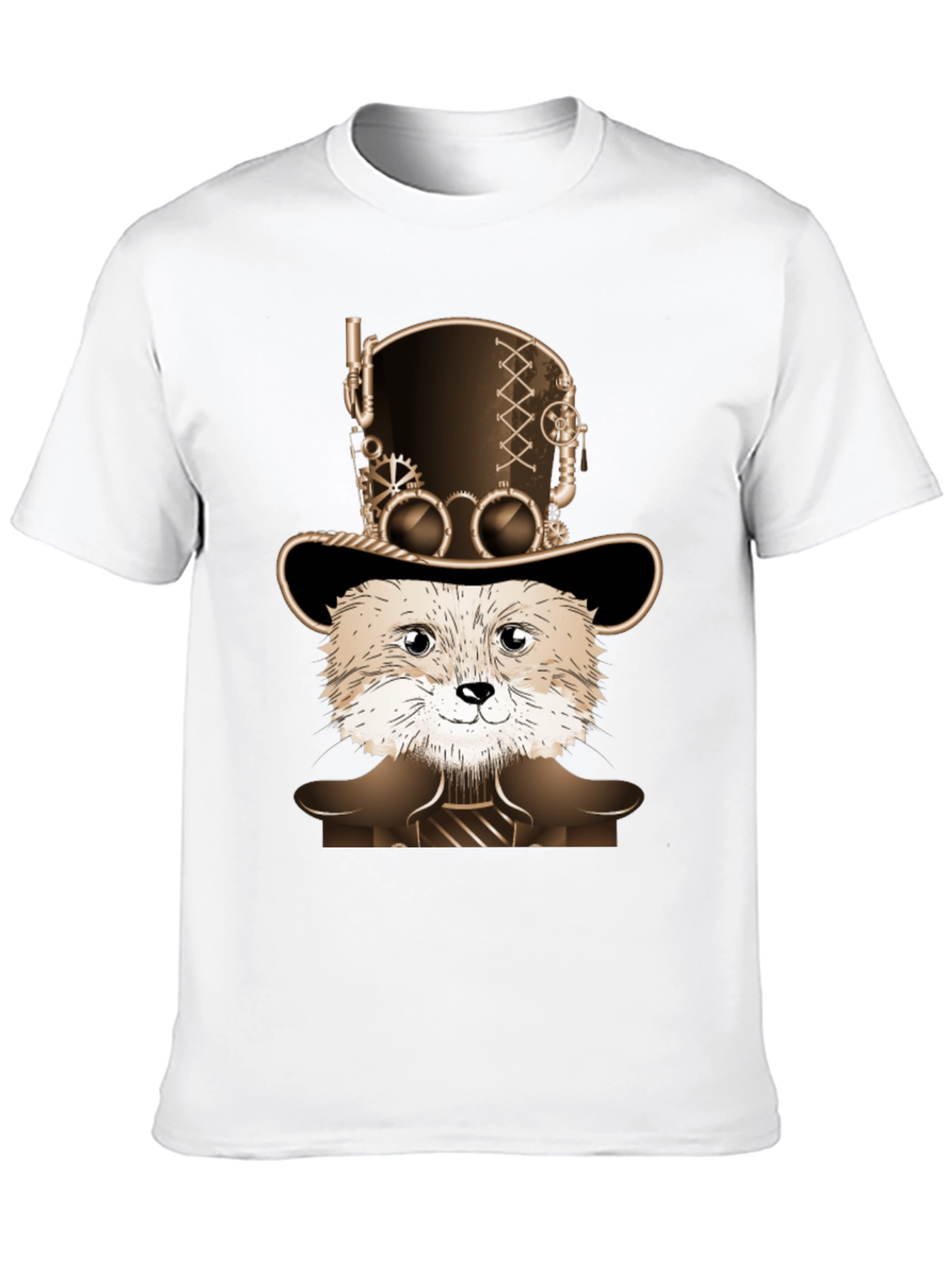 Steampunk Fox Graphic T-Shirt - Unique Animal Design