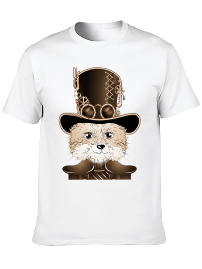 Steampunk Fox Graphic T-Shirt - Unique Animal Design