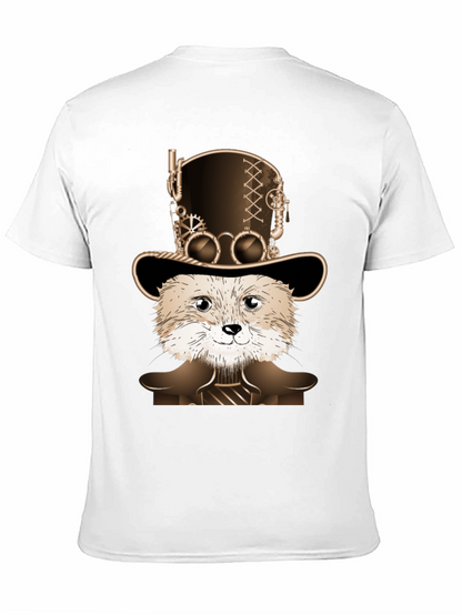 Steampunk Fox Graphic T-Shirt - Unique Animal Design