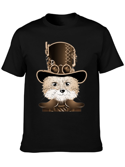 Steampunk Fox Graphic T-Shirt - Unique Animal Design