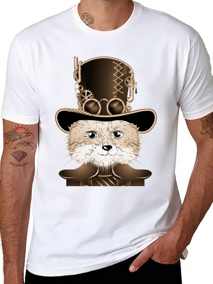 Steampunk Fox Graphic T-Shirt - Unique Animal Design