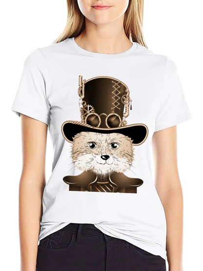 Steampunk Fox Graphic T-Shirt - Unique Animal Design