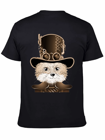 Steampunk Fox Graphic T-Shirt - Unique Animal Design