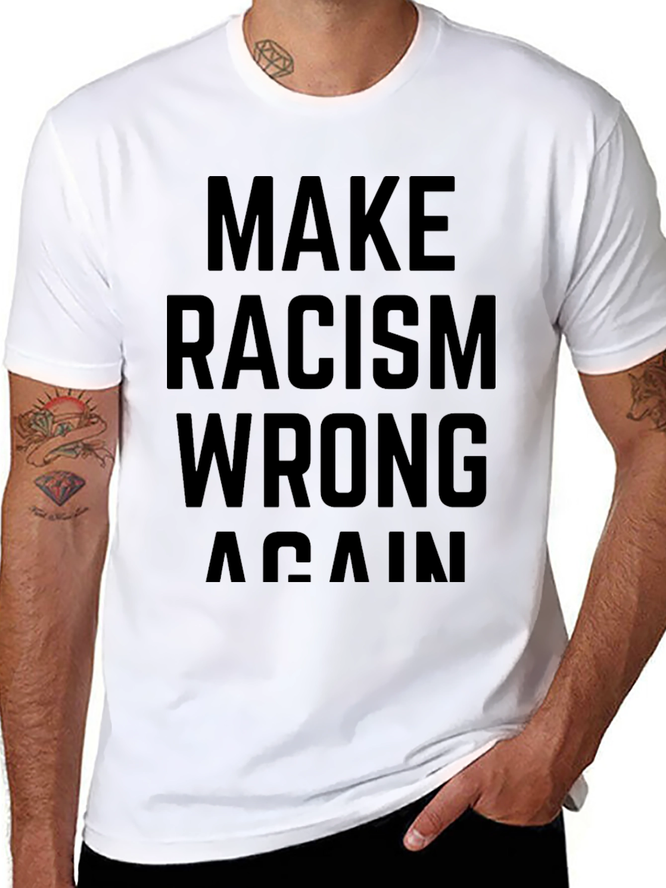 Make Racism Wrong Again Black T-Shirt