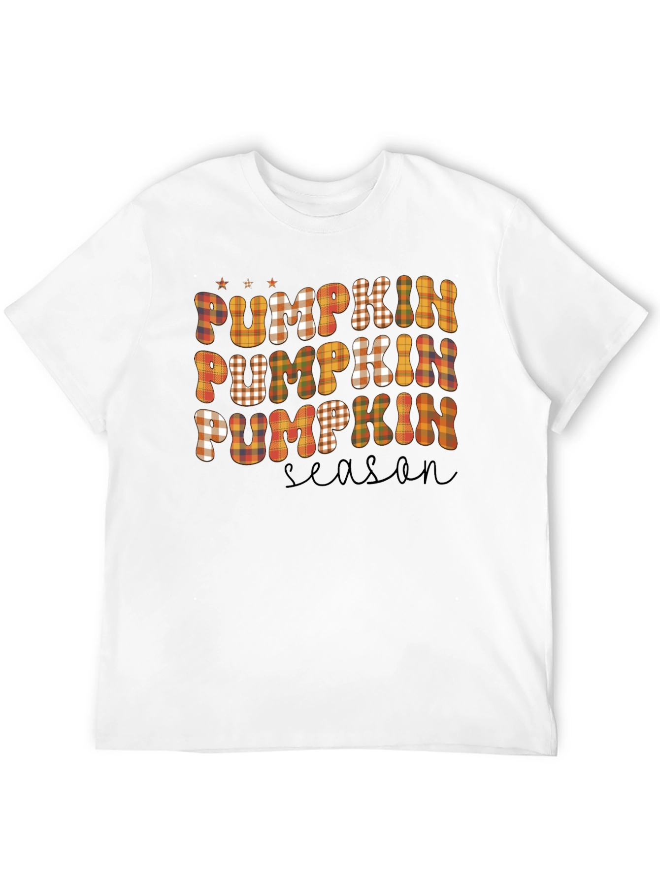 Pumpkin Season Plaid T-Shirt - Fall Graphic Tee