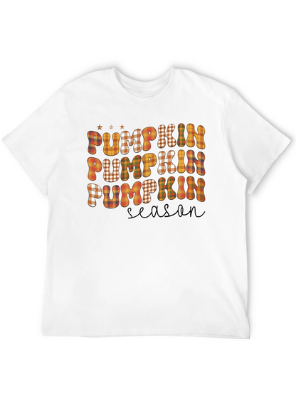 Pumpkin Season Plaid T-Shirt - Fall Graphic Tee