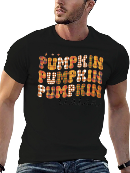 Pumpkin Season Plaid T-Shirt - Fall Graphic Tee