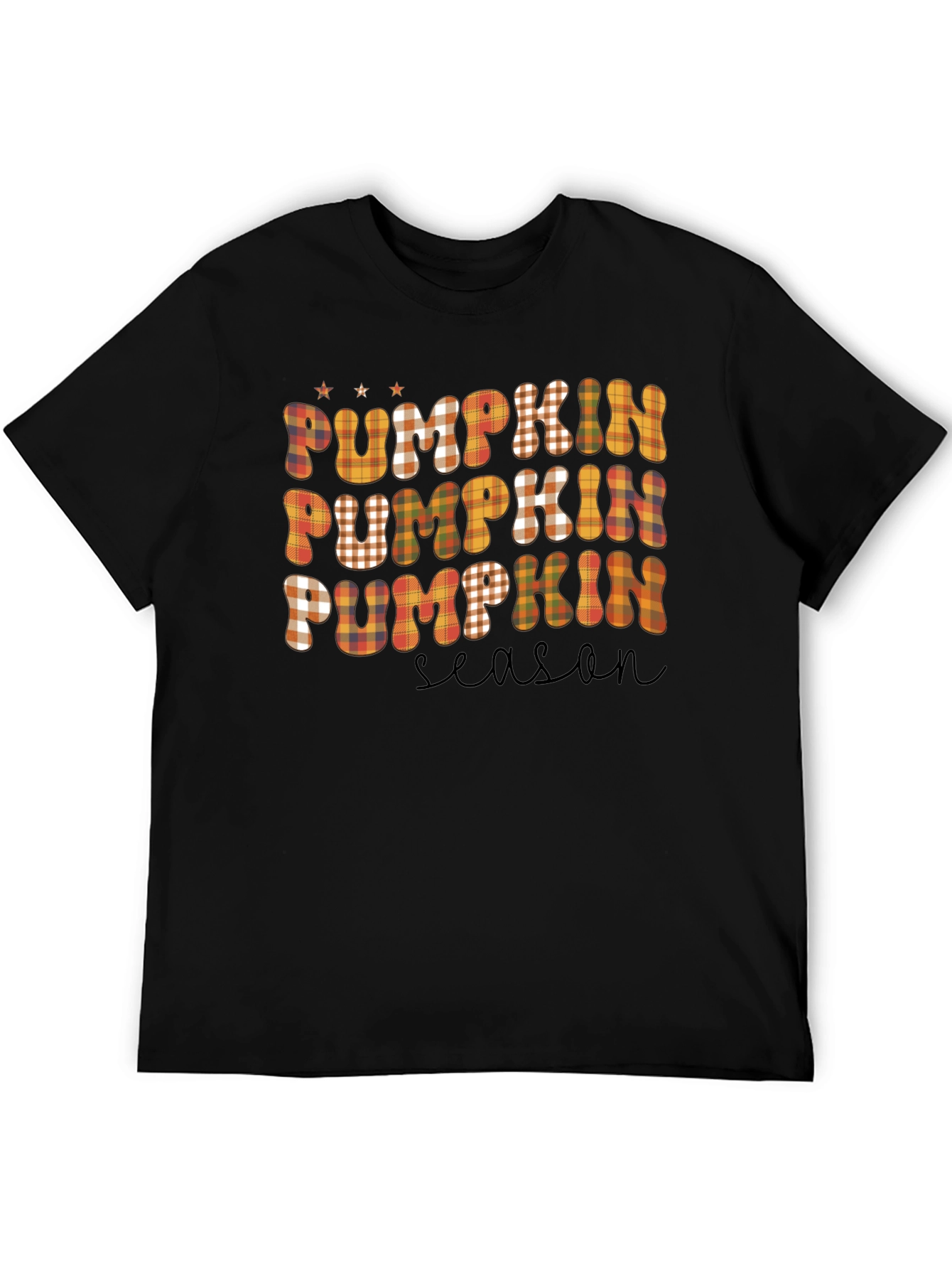Pumpkin Season Plaid T-Shirt - Fall Graphic Tee