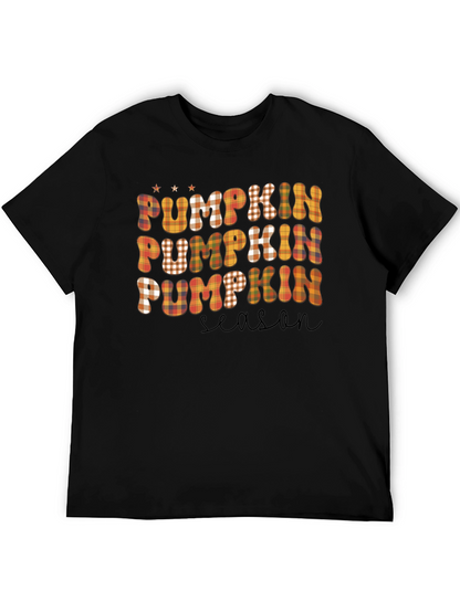 Pumpkin Season Plaid T-Shirt - Fall Graphic Tee