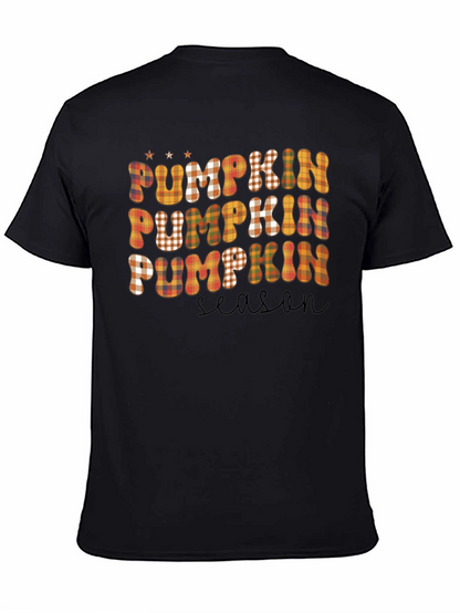 Pumpkin Season Plaid T-Shirt - Fall Graphic Tee