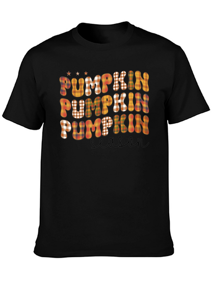 Pumpkin Season Plaid T-Shirt - Fall Graphic Tee