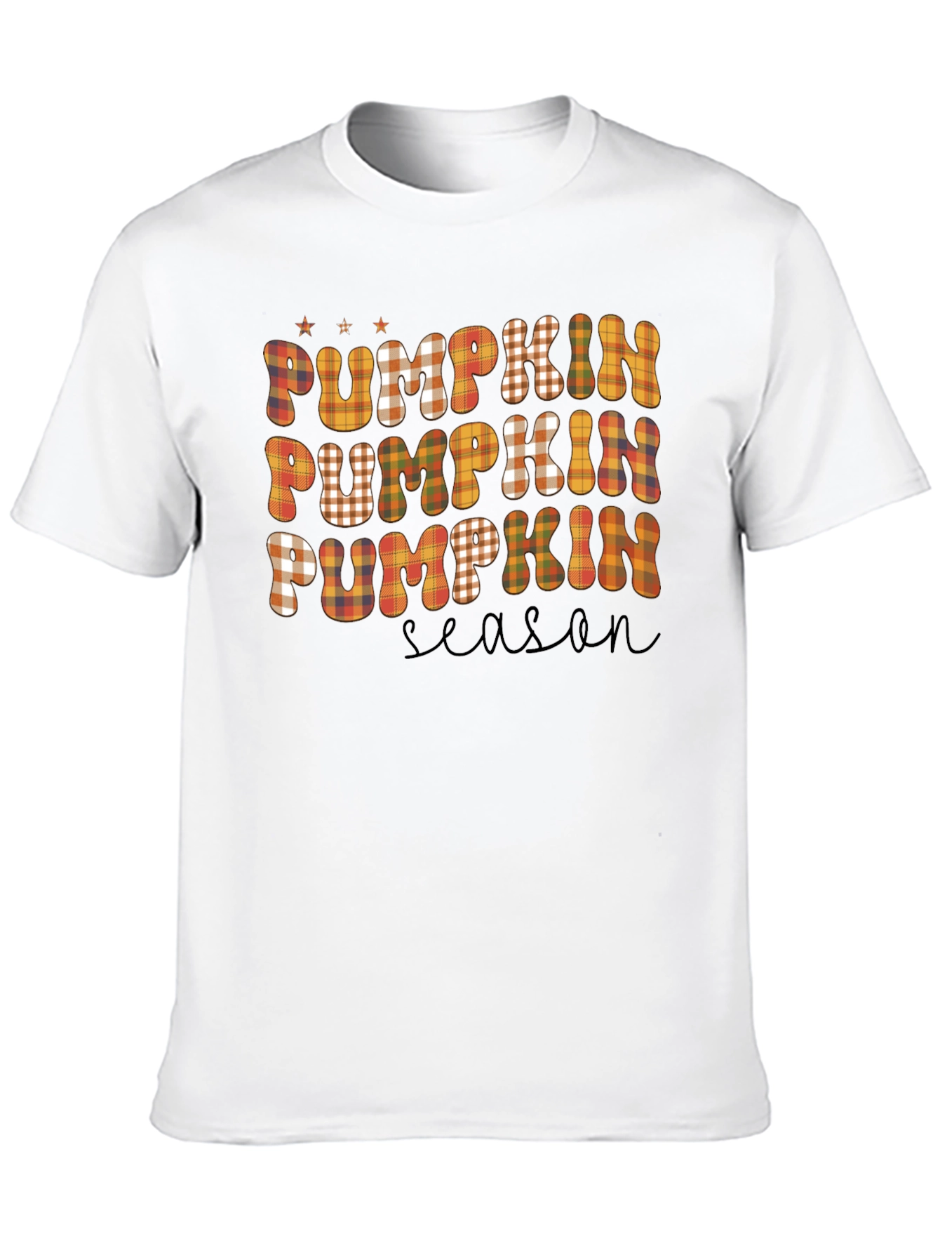 Pumpkin Season Plaid T-Shirt - Fall Graphic Tee