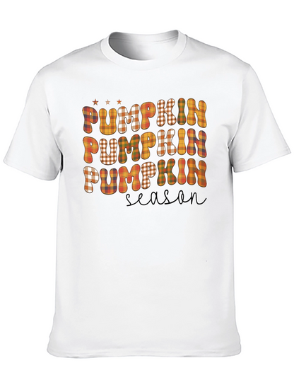 Pumpkin Season Plaid T-Shirt - Fall Graphic Tee
