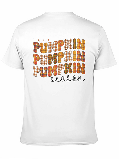 Pumpkin Season Plaid T-Shirt - Fall Graphic Tee
