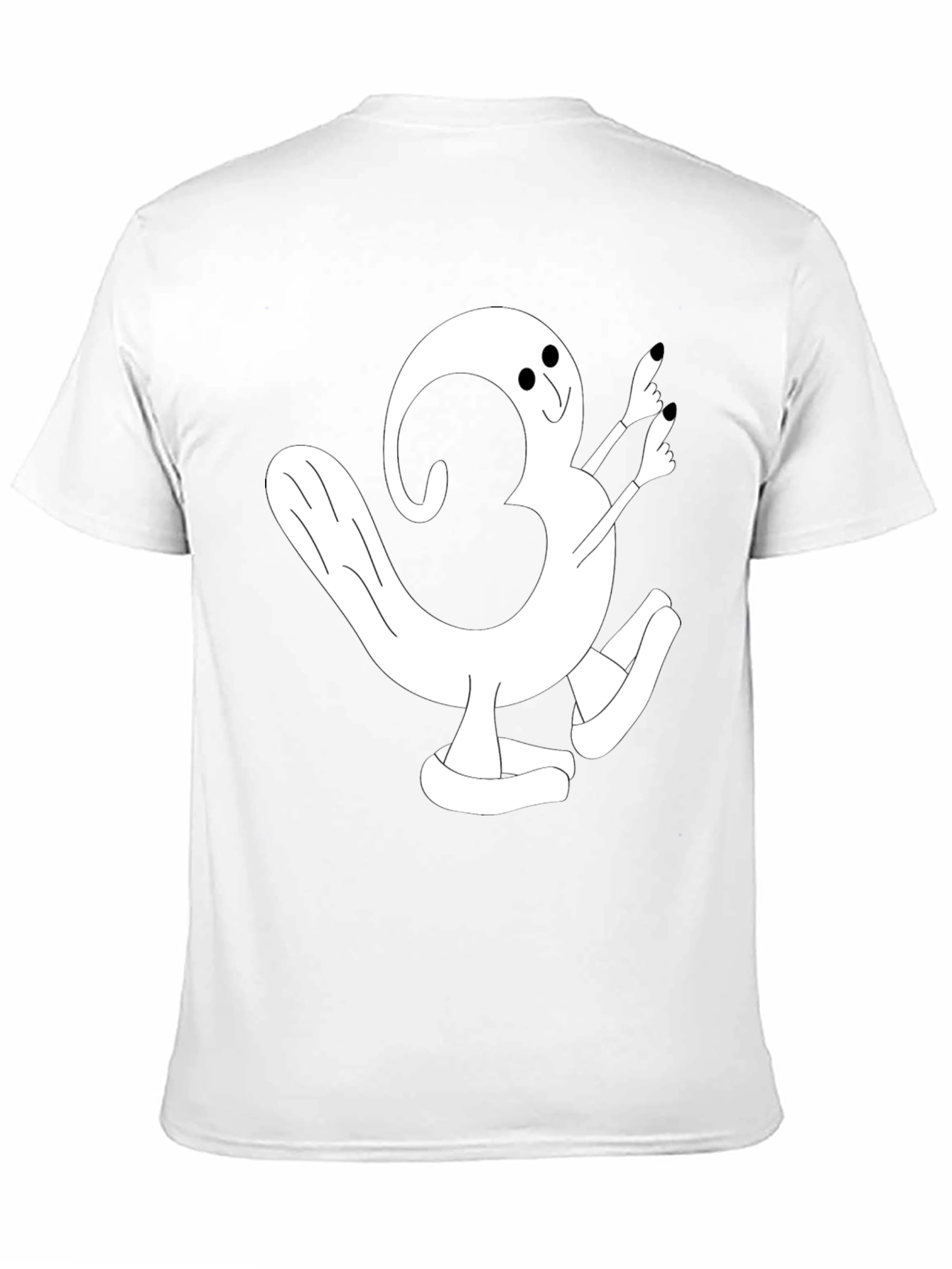 Cartoon Character Graphic Tee - Black