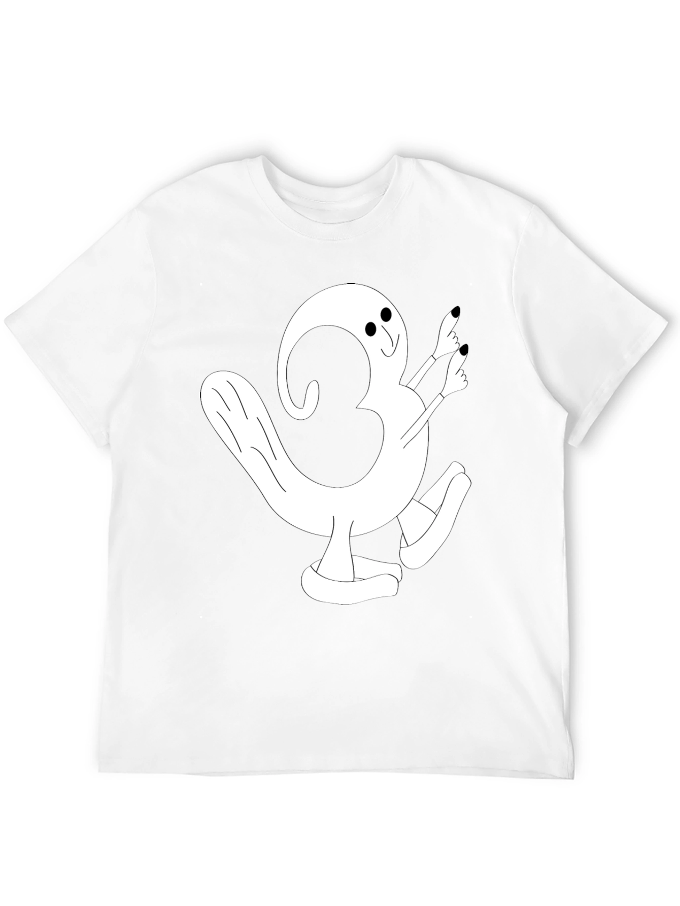 Cartoon Character Graphic Tee - Black