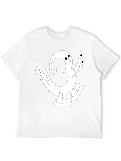 Cartoon Character Graphic Tee - Black
