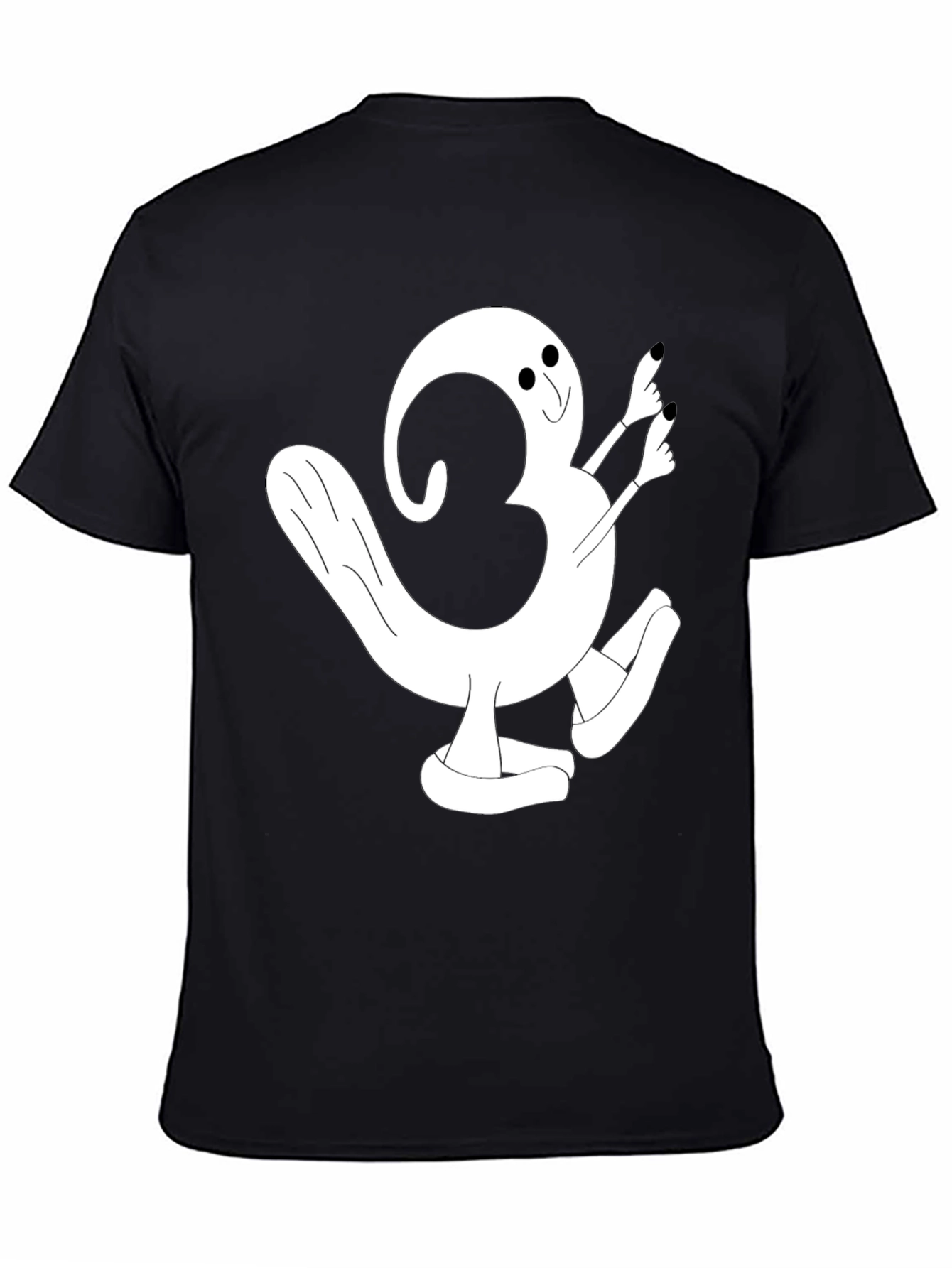 Cartoon Character Graphic Tee - Black