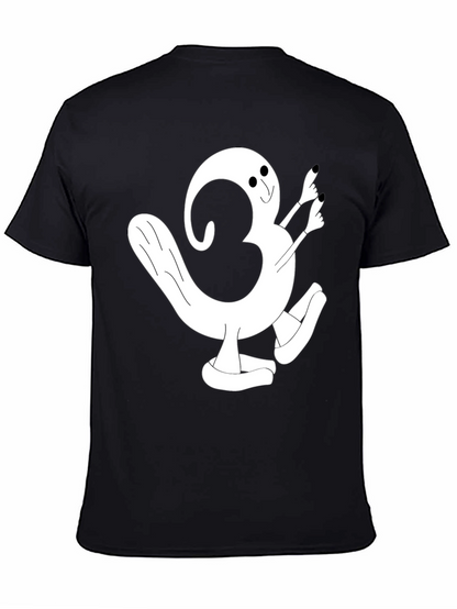 Cartoon Character Graphic Tee - Black