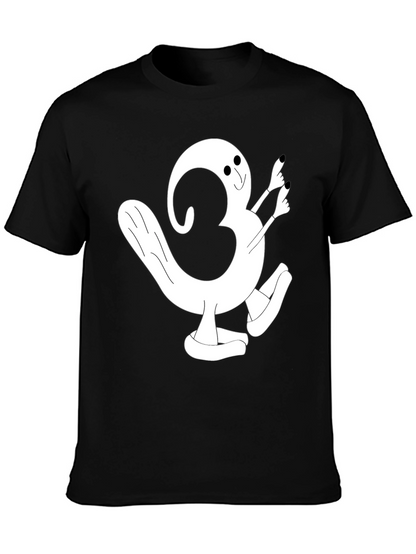 Cartoon Character Graphic Tee - Black