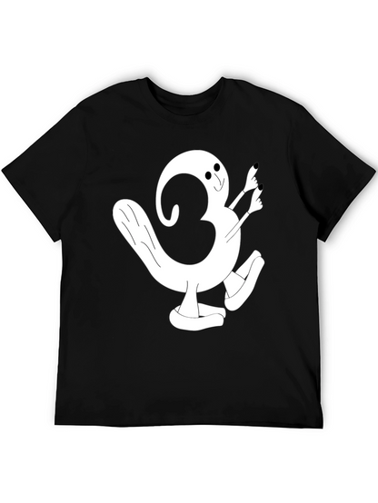 Cartoon Character Graphic Tee - Black