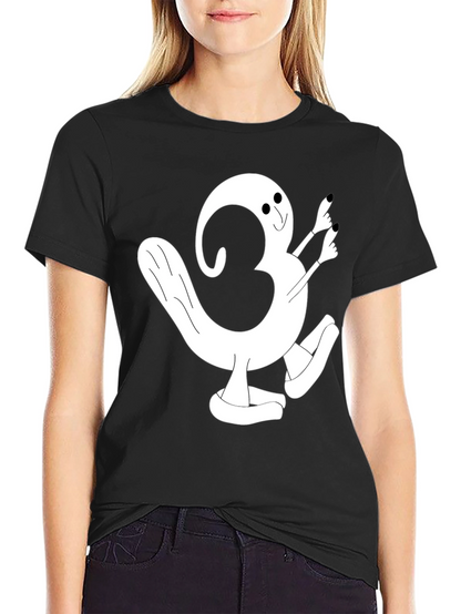Cartoon Character Graphic Tee - Black