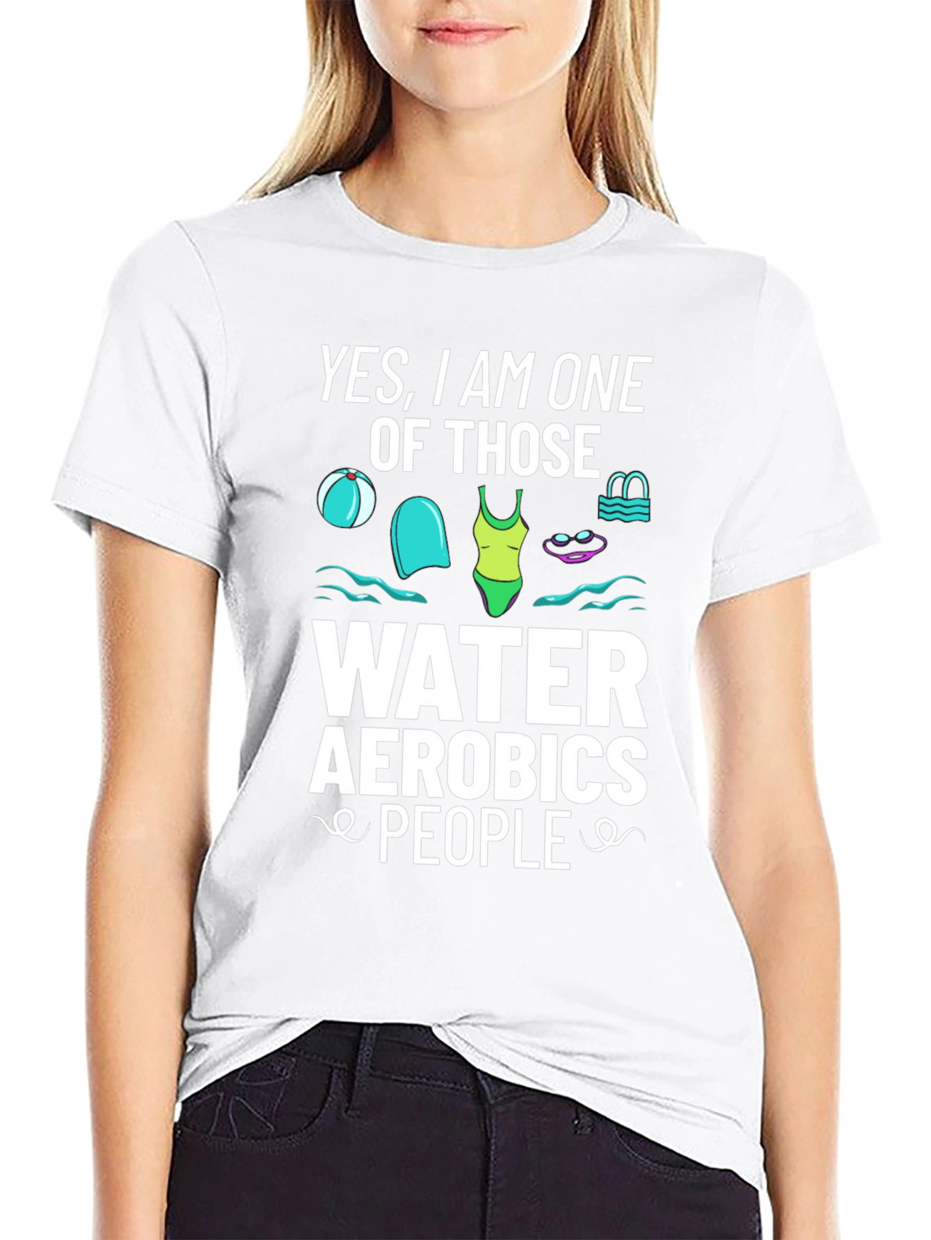 Water Aerobics Enthusiast Black Tee