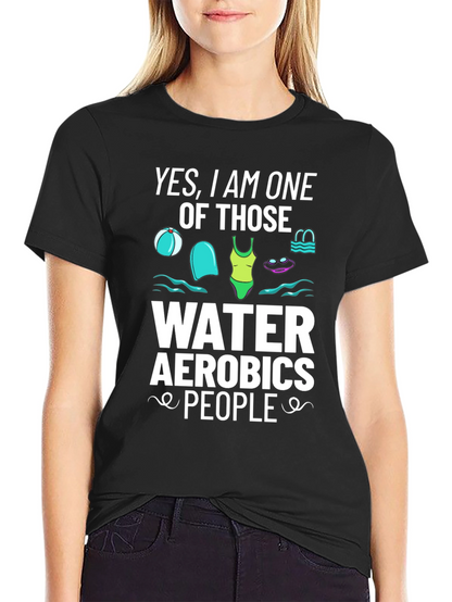 Water Aerobics Enthusiast Black Tee