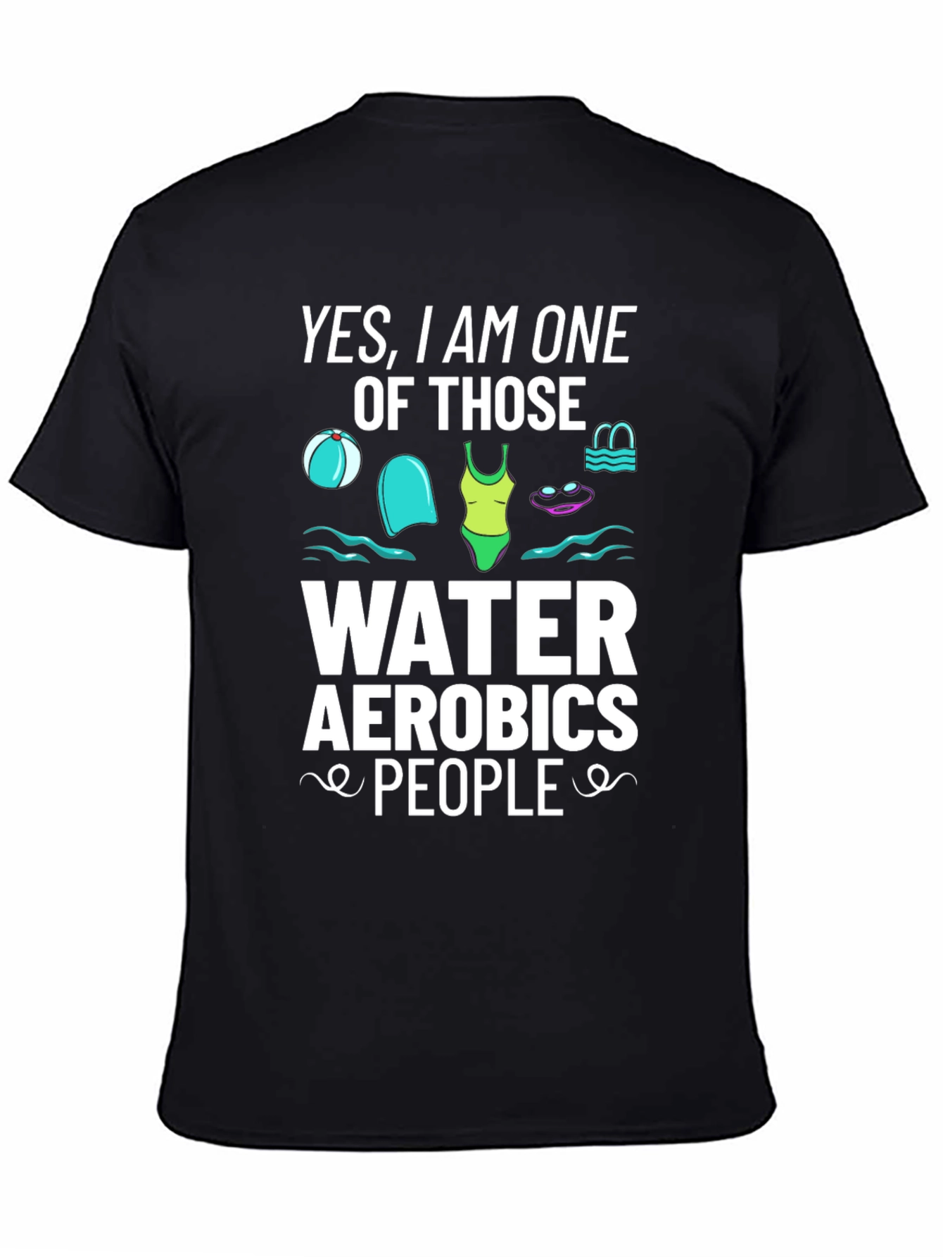 Water Aerobics Enthusiast Black Tee