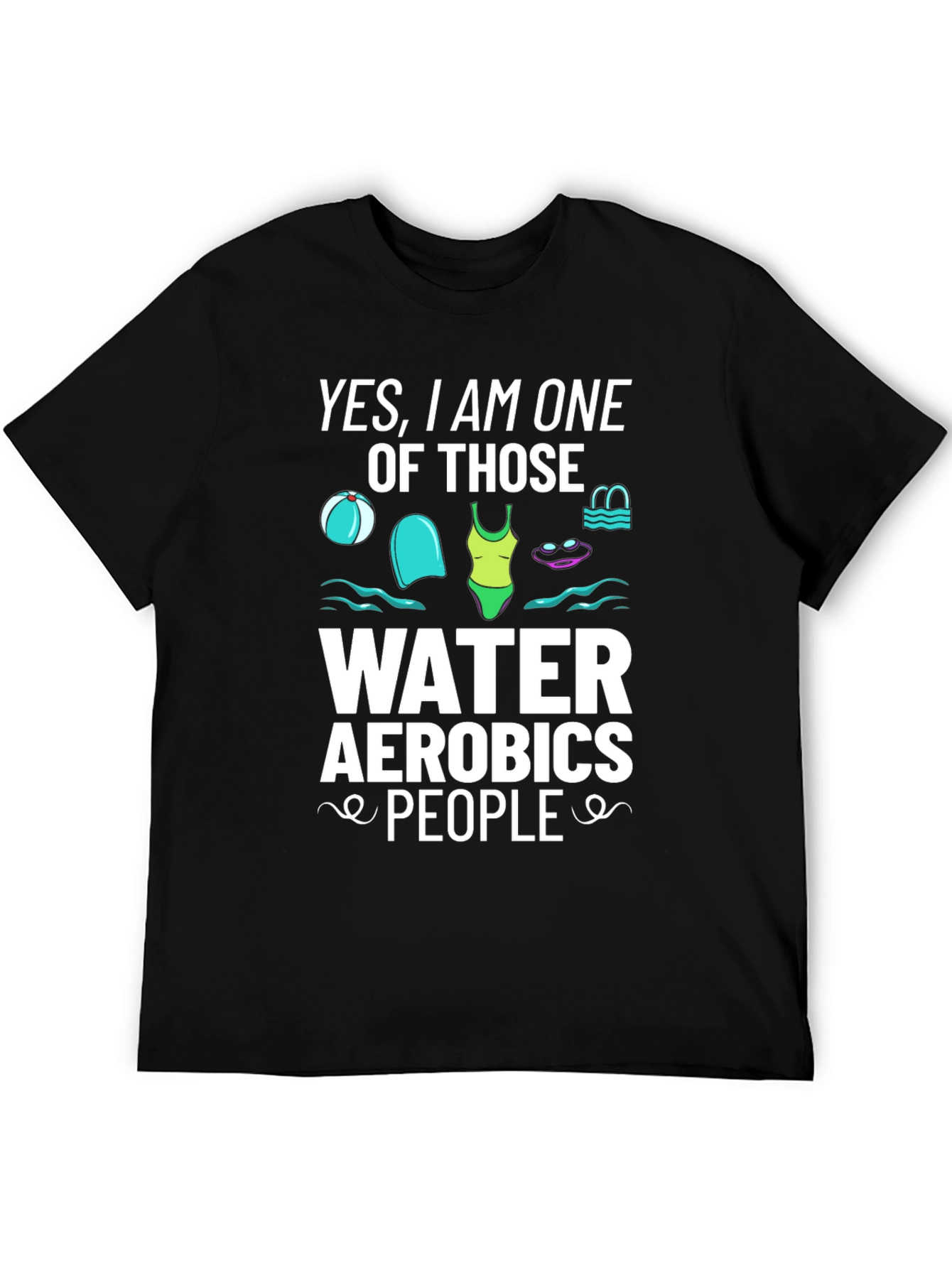 Water Aerobics Enthusiast Black Tee