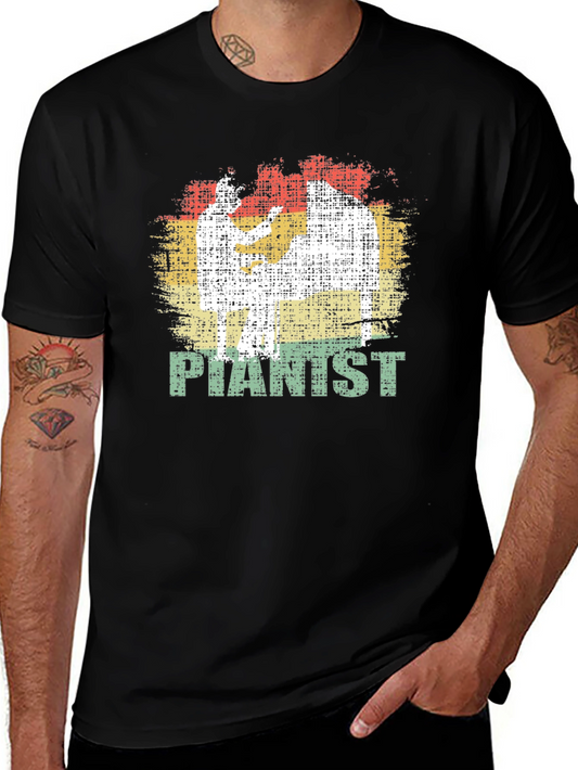 Vintage Pianist T-Shirt - Retro Music Lover Tee