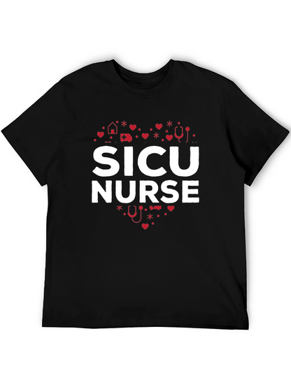 SICU Nurse Heart Graphic T-Shirt