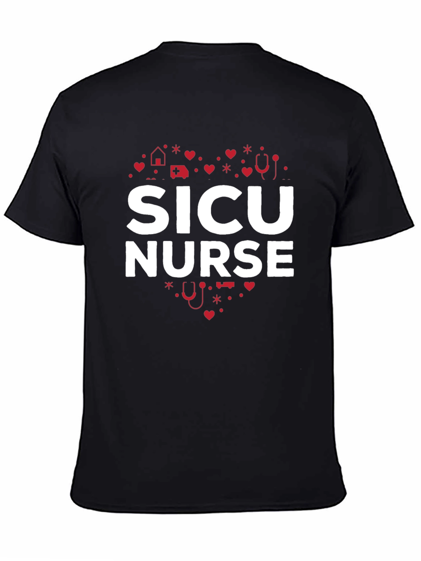 SICU Nurse Heart Graphic T-Shirt