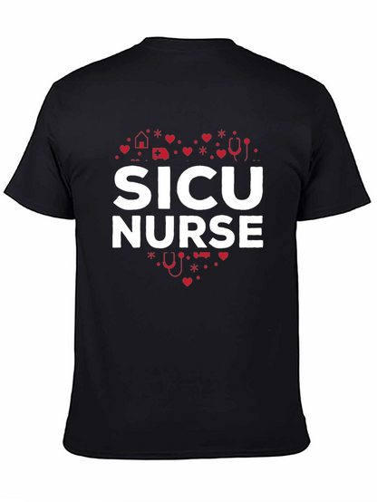 SICU Nurse Heart Graphic T-Shirt