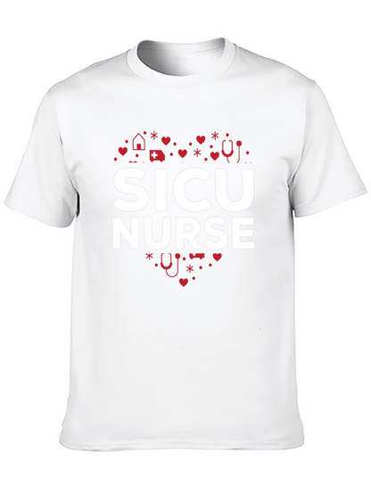 SICU Nurse Heart Graphic T-Shirt