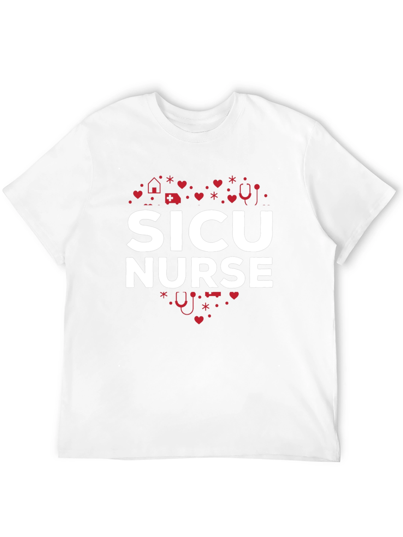 SICU Nurse Heart Graphic T-Shirt