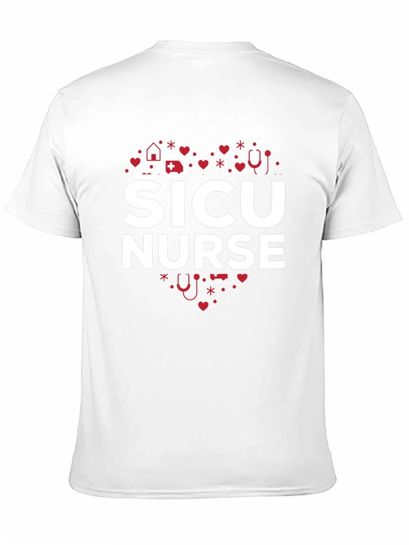 SICU Nurse Heart Graphic T-Shirt