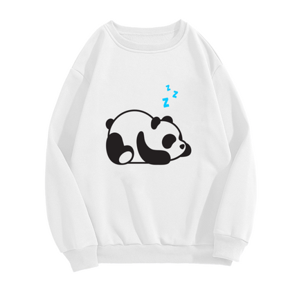 Sleeping Panda Crewneck Sweatshirt - Cute Kawaii Animal Zzz Lazy Day Pullover