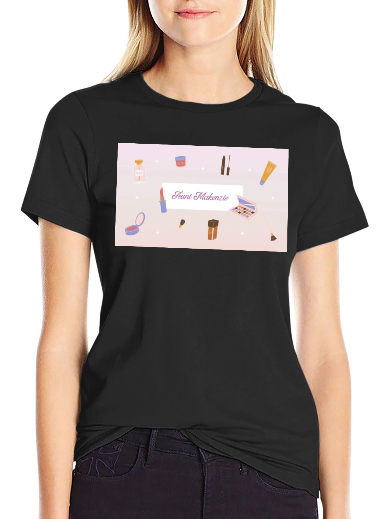 Makeup T-Shirt - Faunt Makenzie - Black Cotton Tee