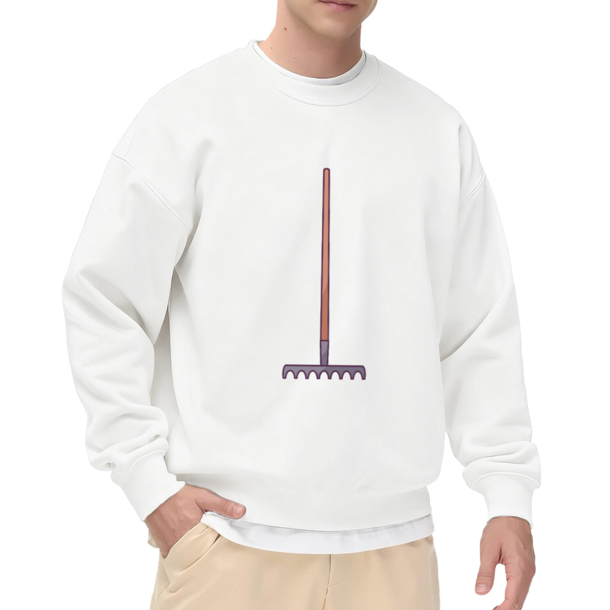 Purple Garden Rake Crewneck Sweatshirt - Gardening Plant Lover Simple Pullover