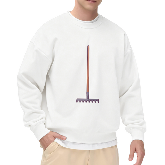 Purple Garden Rake Crewneck Sweatshirt - Gardening Plant Lover Simple Pullover