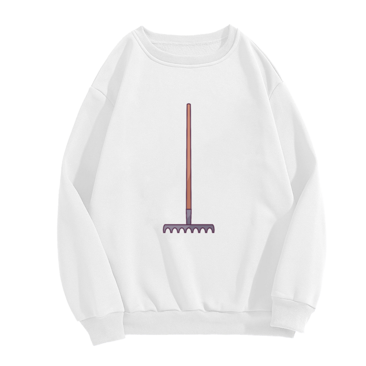 Purple Garden Rake Crewneck Sweatshirt - Gardening Plant Lover Simple Pullover