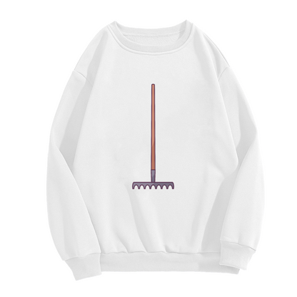 Purple Garden Rake Crewneck Sweatshirt - Gardening Plant Lover Simple Pullover