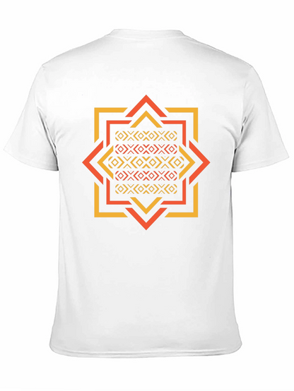 Geometric Patterned Black Tee