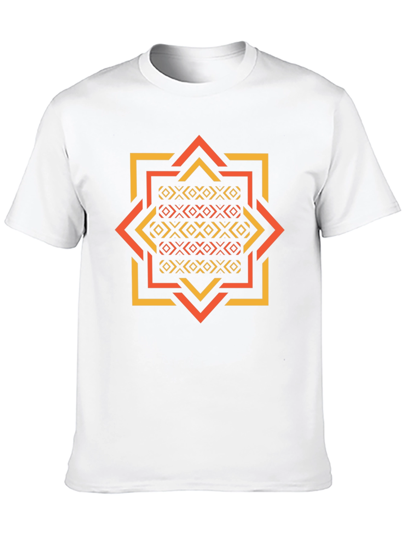 Geometric Patterned Black Tee
